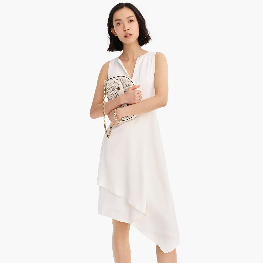 J. Crew Asymmetrical White Dress